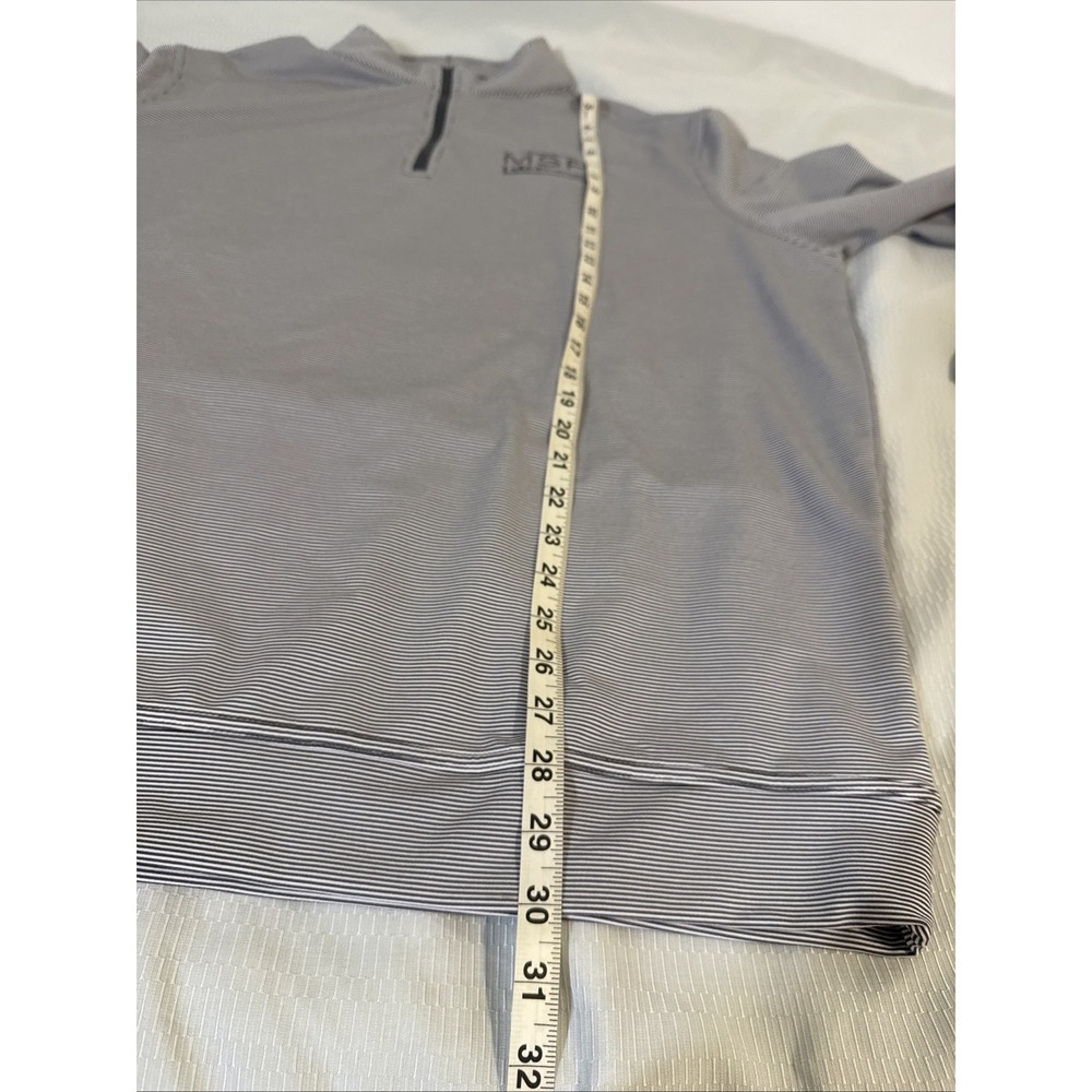 Peter Millar MPS Design Perth Stripe Performance Quarter-Zip Gray White Mens XL - Picture 7 of 9